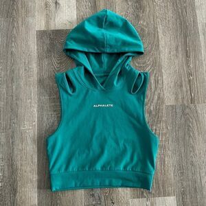 Alphalete Women’s Teal Green Cropped Hoodie - Size: Medium